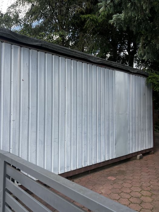 Kontener budowlany przenosmy metalowy drzwi zamek dach papa