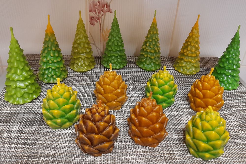 Свечки/Свічки з бджолиного воску Мандаринки