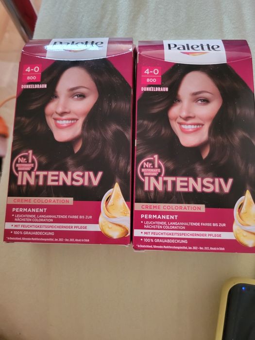 Продаю 2 упаковки фарби для волосся Palette темно- каштанового кольооу,