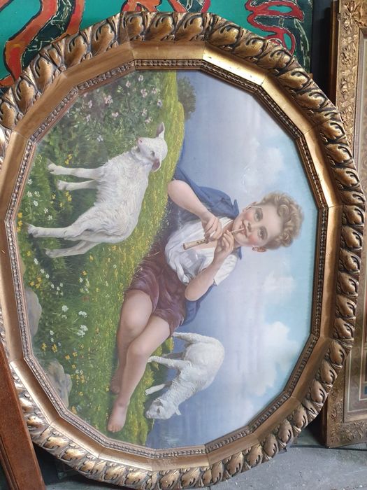 obraz pastuszek piękna rama