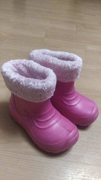 Różowe ocieplane kalosze r. 31