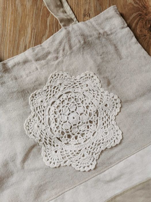 Torba płócienna z kieszonką boho