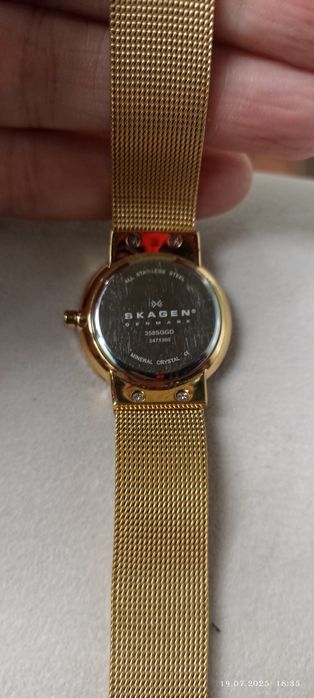 Оригинал Кварцевые  наручные часы женские Skagen  с кристаллами Сваров