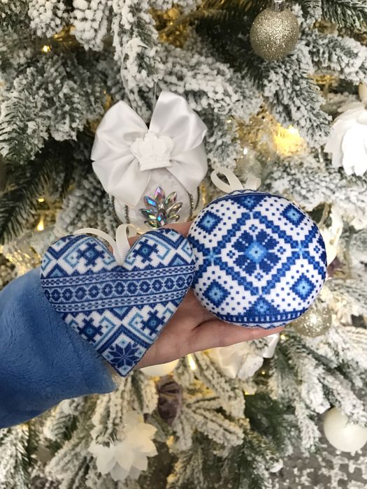 Новорічні іграшки Вишиванка Українські Патріотичні фетр Ручна робота