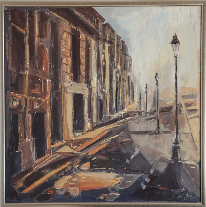Obraz olejny "Poranek III" 70x70 cm