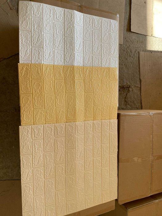 ТОП! Самоклеющиеся 3Д Панели Слоновая Кость Матова 3 мм, 3D панелі