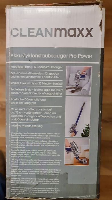 Odkurzacz cyklonowy bezprzewodowy akumulatorowy.