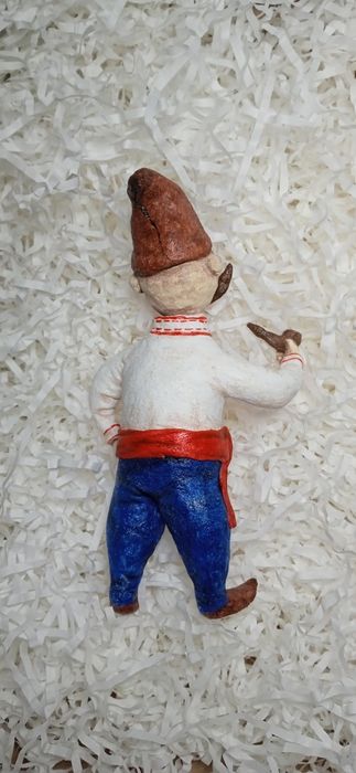 Козак Ватная игрушка на ёлку из ваты ручной работы