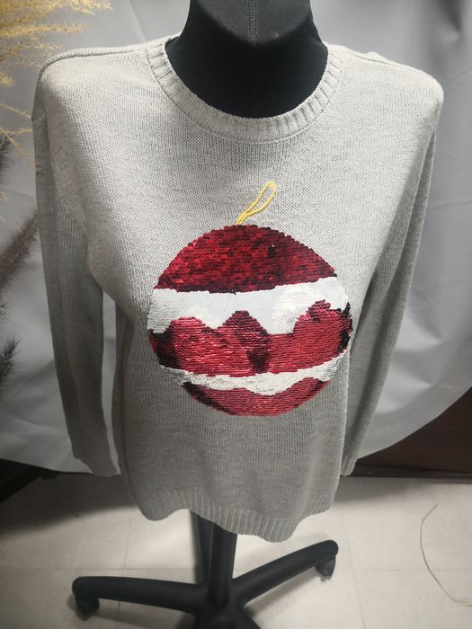 Sweter świąteczny cekiny obrotowe