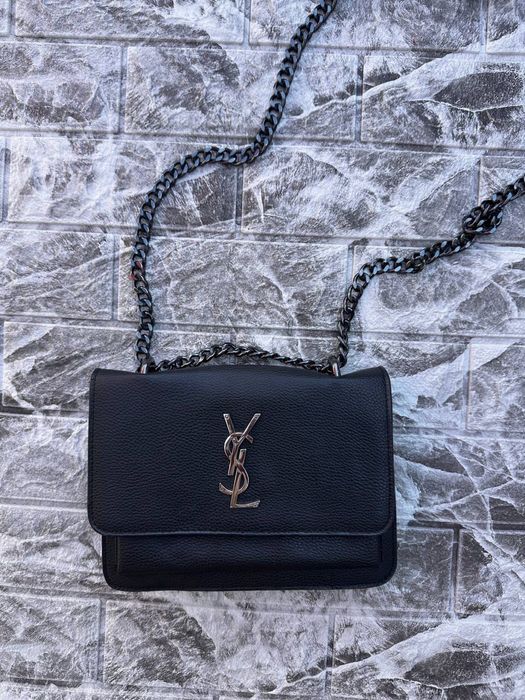 Сумка Yves Saint Laurent чорна на ланцюжку