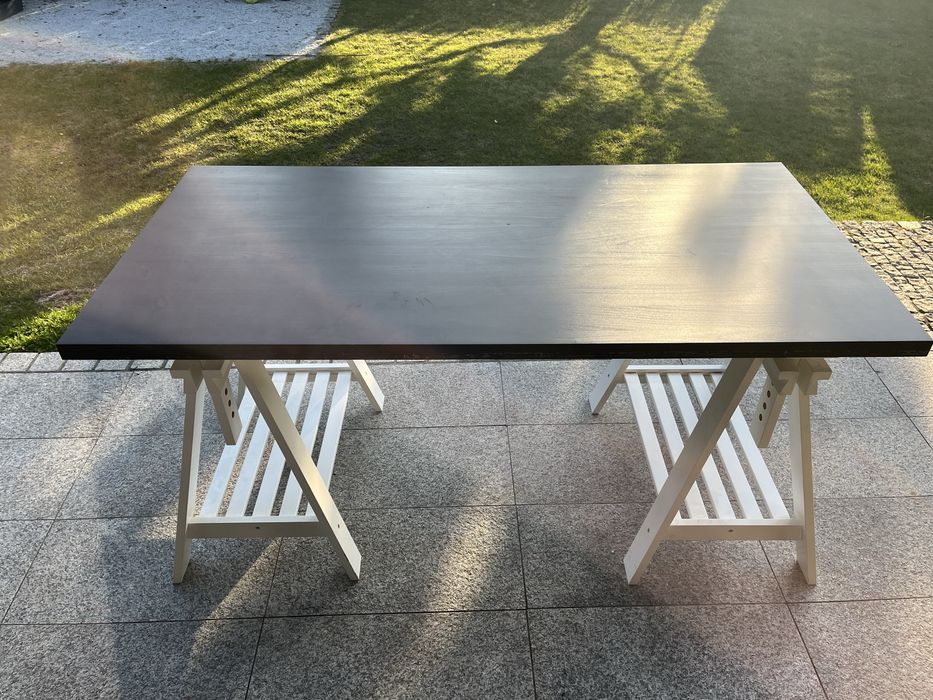 Biurko IKEA Linnmon czarne regulowane , blat 150x75cm