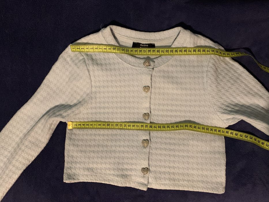 Bershka Bolerko damskie rozmiar S jasnoniebieska bluzka damska