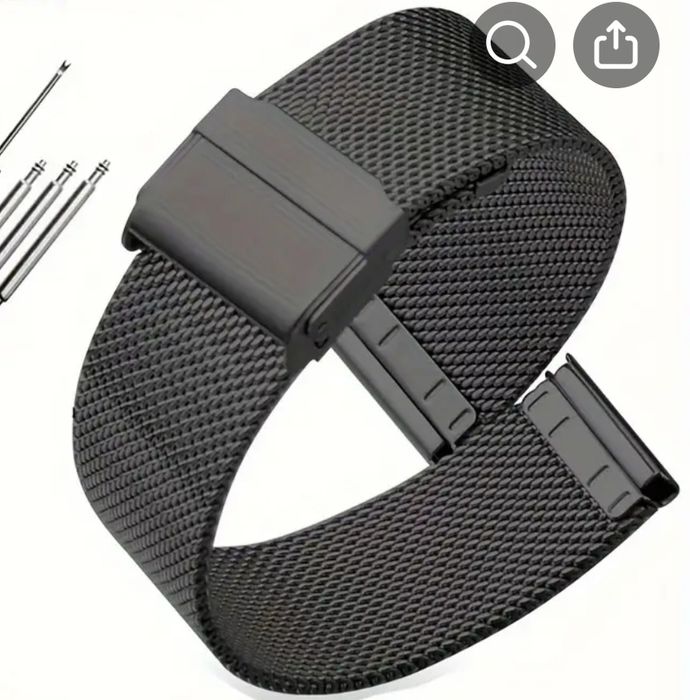 Браслет д/годинника,черный нерж ,,Міланська  петля.