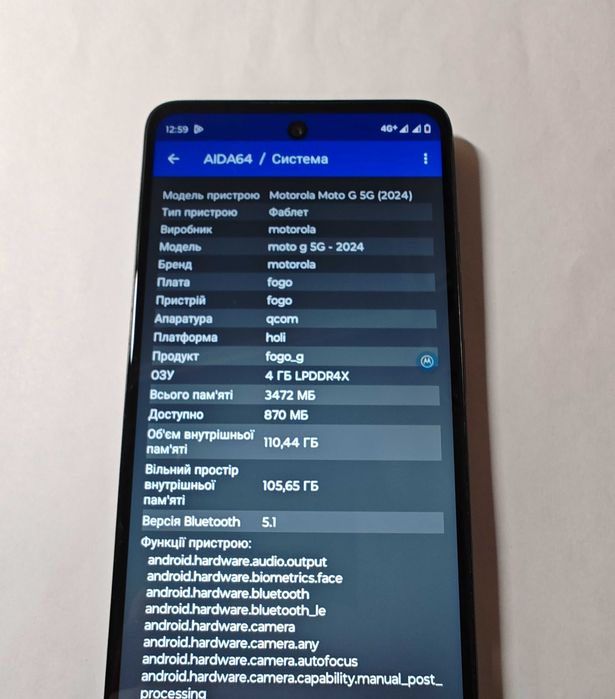 Motorola Moto G 5G 2024 6.6" 128GB 4+4GB RAM XT2417-1