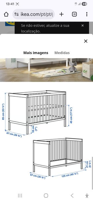 Sundvik berço/cama bebé