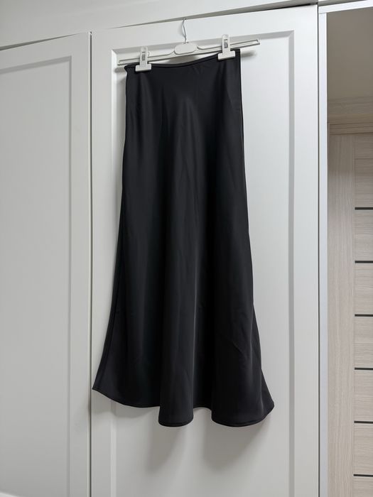 Атласна спідниця, XS, чорна