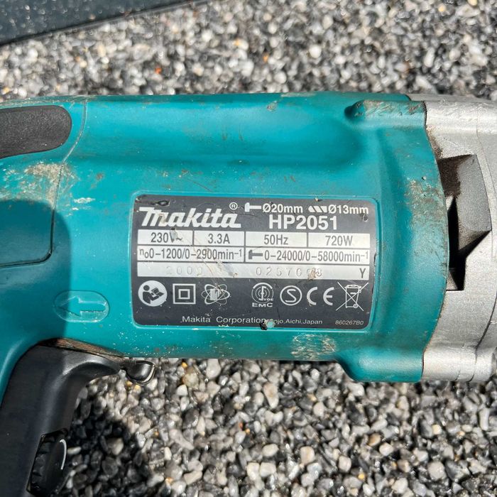 Wiertarka udarowa Makita HP2051 720W dwubiegowa + walizka i akcesoria