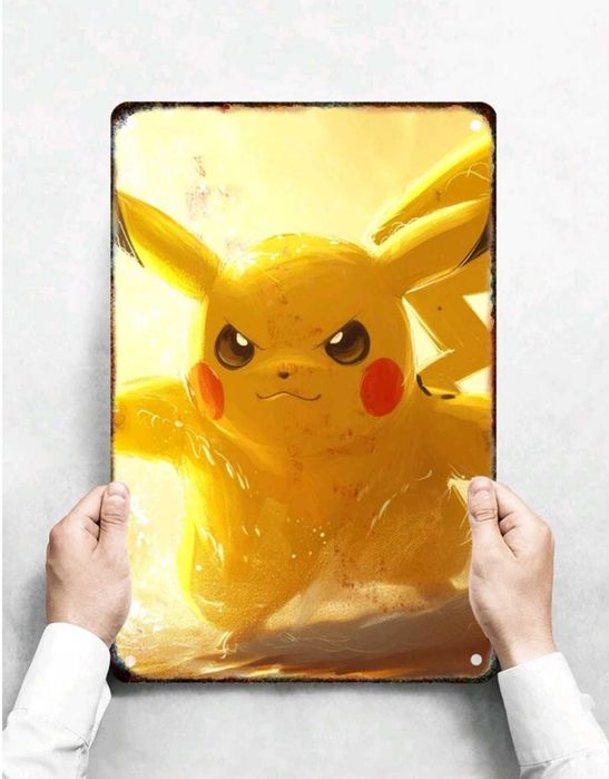 Metalowy obraz 20x30 Pokemon Pikachu