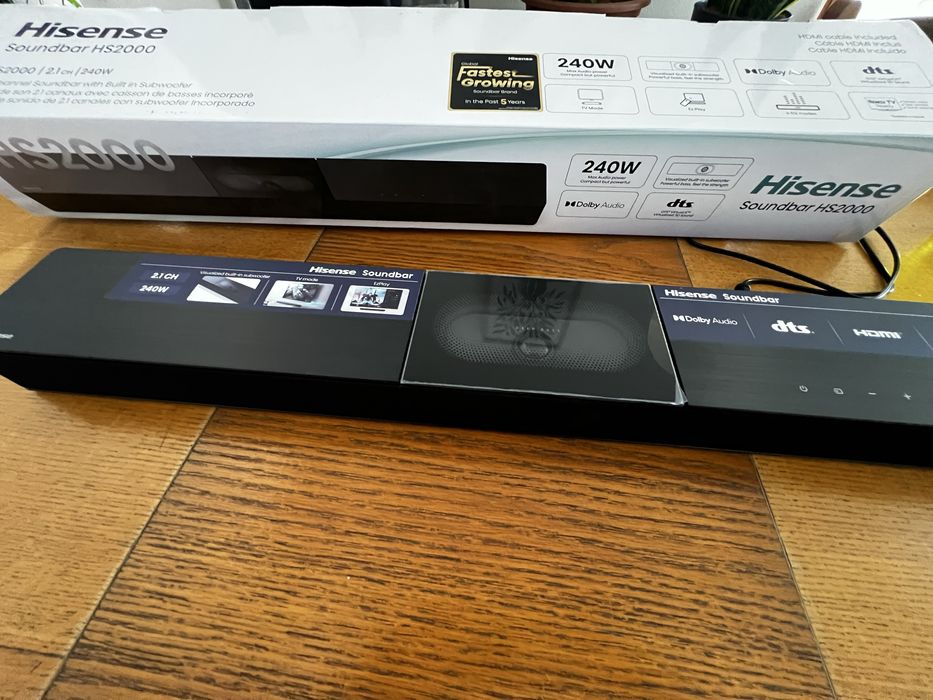Soundbar Hisense HS2000 240W 2.1 – Nova na Caixa