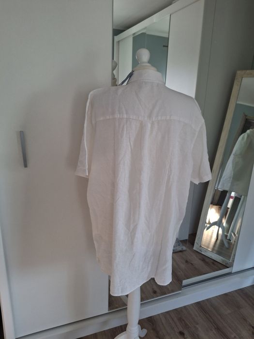 Koszula męska biała lniana L/41-42