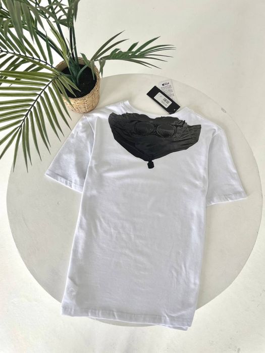 Футболка CP Company чорна/ біла/ чоловіча футбола сп компані/ сіпі