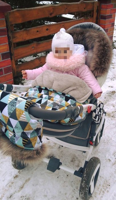 Śpiworek do wózka, mufka, romby