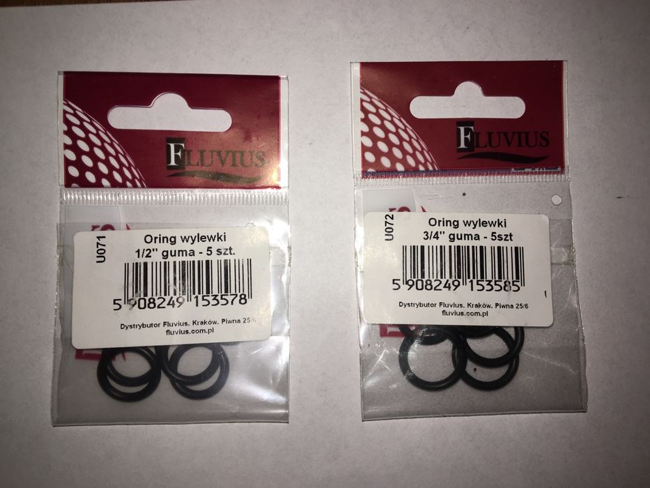 Oring wylewki 1/2, 3/4 guma U071, U072, 10szt
