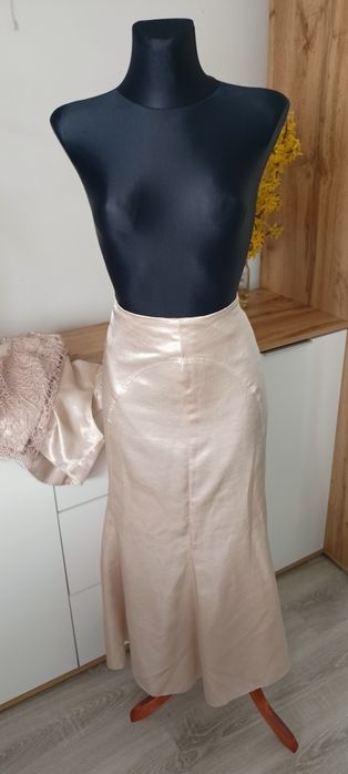 Komplet Kostium Spódnica Bluzka Bolerko Vintage Wesele Komunia L XL