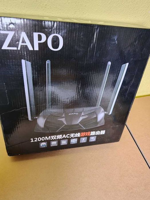Router Gaming ZAPO Z-1200 AC Dual-Band 1200M – Novo na Caixa