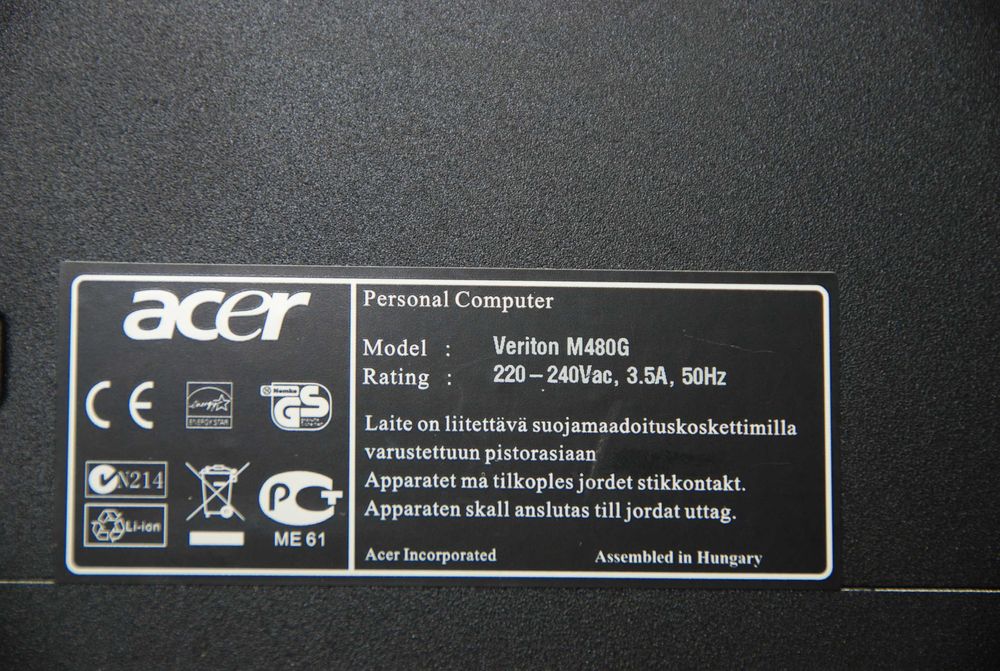 Zestaw komputerowy Acer Veriton M 480G stacjonarny monitor22