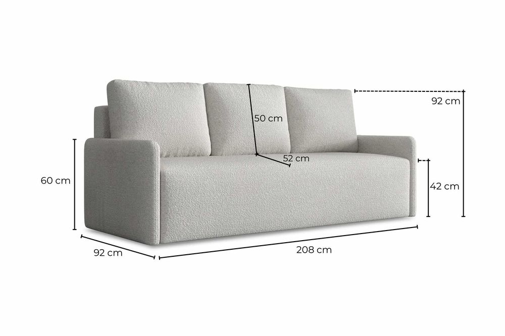 Kanapa Flavio. Sofa wersalka. Boucle baranek, sprężyny. Szybka dostawa