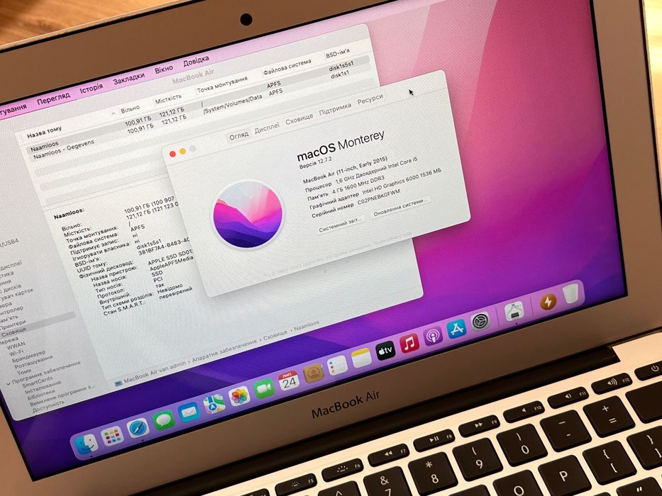  MacBook Air 11” A1465 (2015) • i5 • 4GB RAM • 120GB SSD + зарядне #11