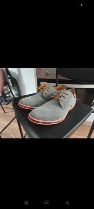 Sapatos camurça cinza/azulado