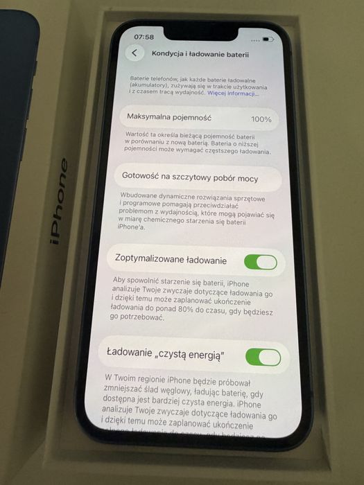 # iPhone 13 Mini 128gb Blue Idealny Bateria 100%