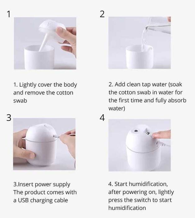 Humidificador de ar ultrassônico 250ml USB difusor de óleos essencial NOVO