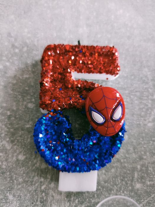 Świeczka urodzinowa 5 Spiderman