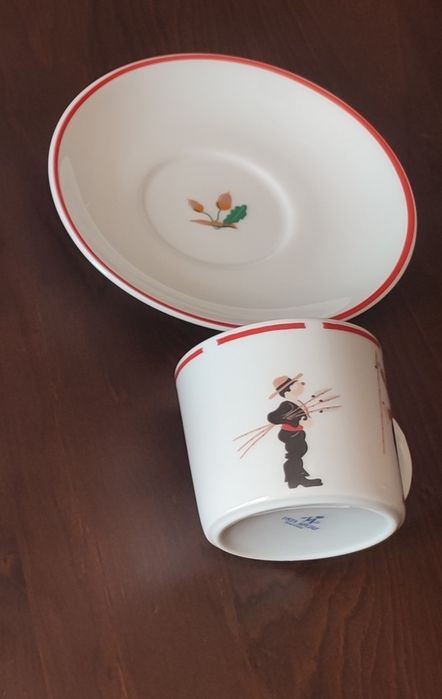 Conjunto 4 Chávenas de Café Vista Alegre - Motivos Ribatejo / Campinos