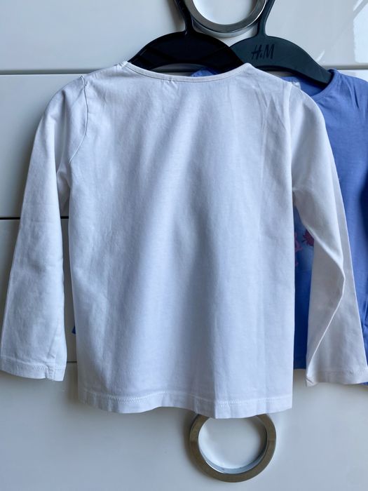 Dwie bluzki lonsleeve Elsa 110 116 H&M