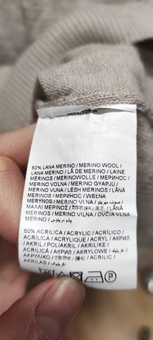 Sweter męski merino wełna L