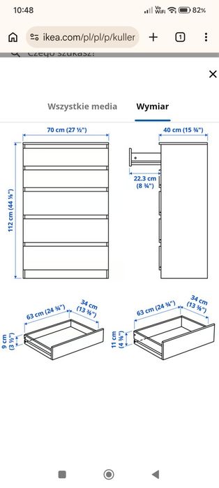 Komoda Kullen 5 szuflad z Ikea, stan bdb, okazja!