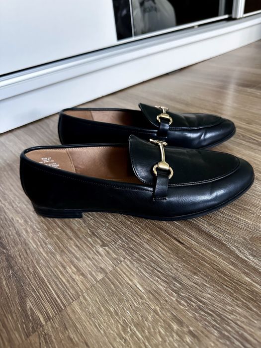 Czarne mokasyny eleganckie h&m