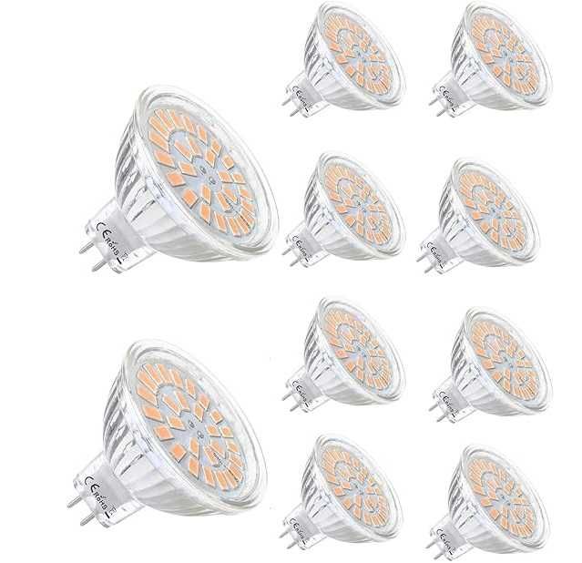 10 żarówek LED MR16 GU5.3 ciepła biel 5W 50 W, 3000 K, 450 lm 458