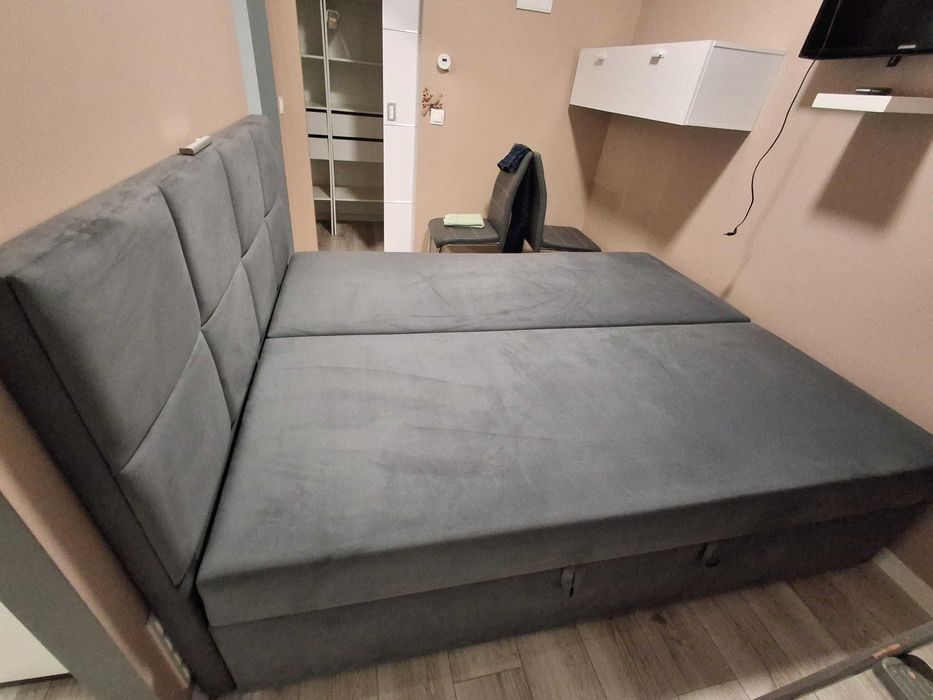 Łóżko kontynentalne 160x200 z pojemnikami na pościel