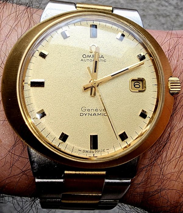 Omega Genève Dynamic Automático 41x36mm  Aço e ouro 18k