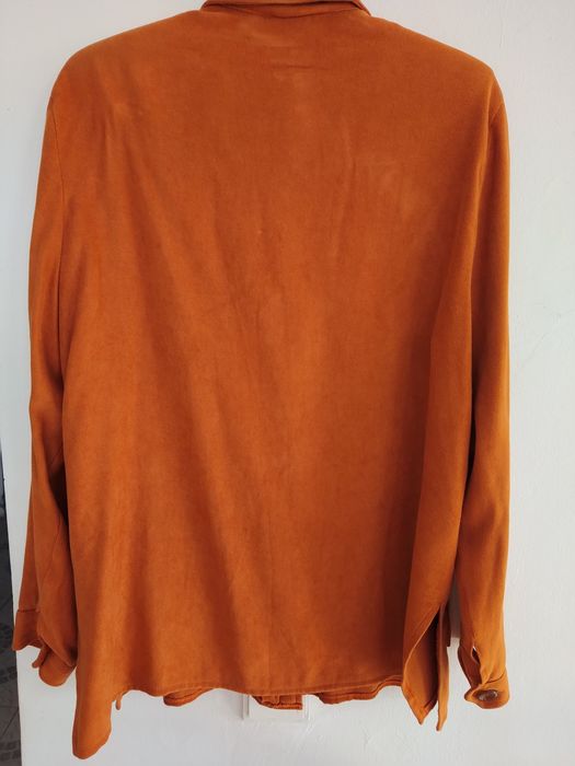 Casaco cor de tijolo tipo pele de pêssego - E & L - Tamanho L