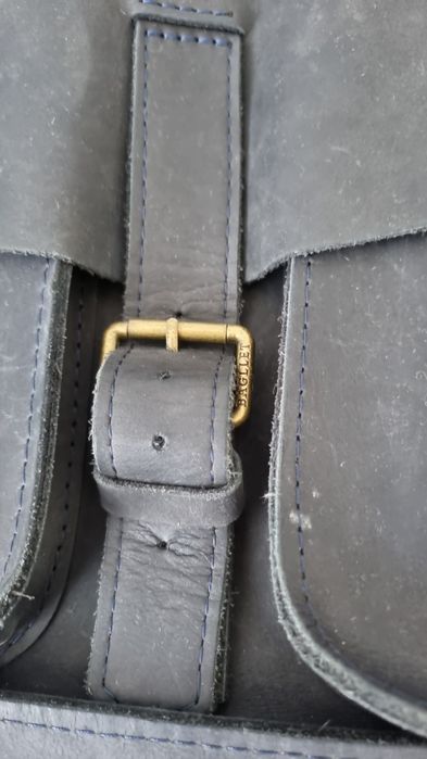 Рюкзак наплічник шкіряний синій під ноутбук 13 + шаманець Bagllet