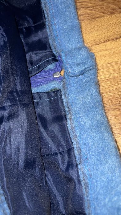 Gruba pluszowa spódnica hand made na ppdszewce niebieska L 40