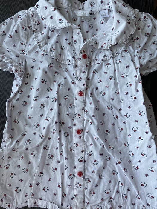 Продам білу блузу рубашку Hello Kittiy  для дівчинки