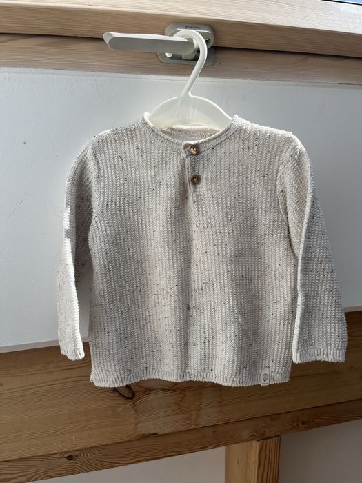 Zara sweterek jasny bezowy 80