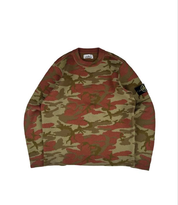 Stone Island Jacquard Camo Crew Knit / Original